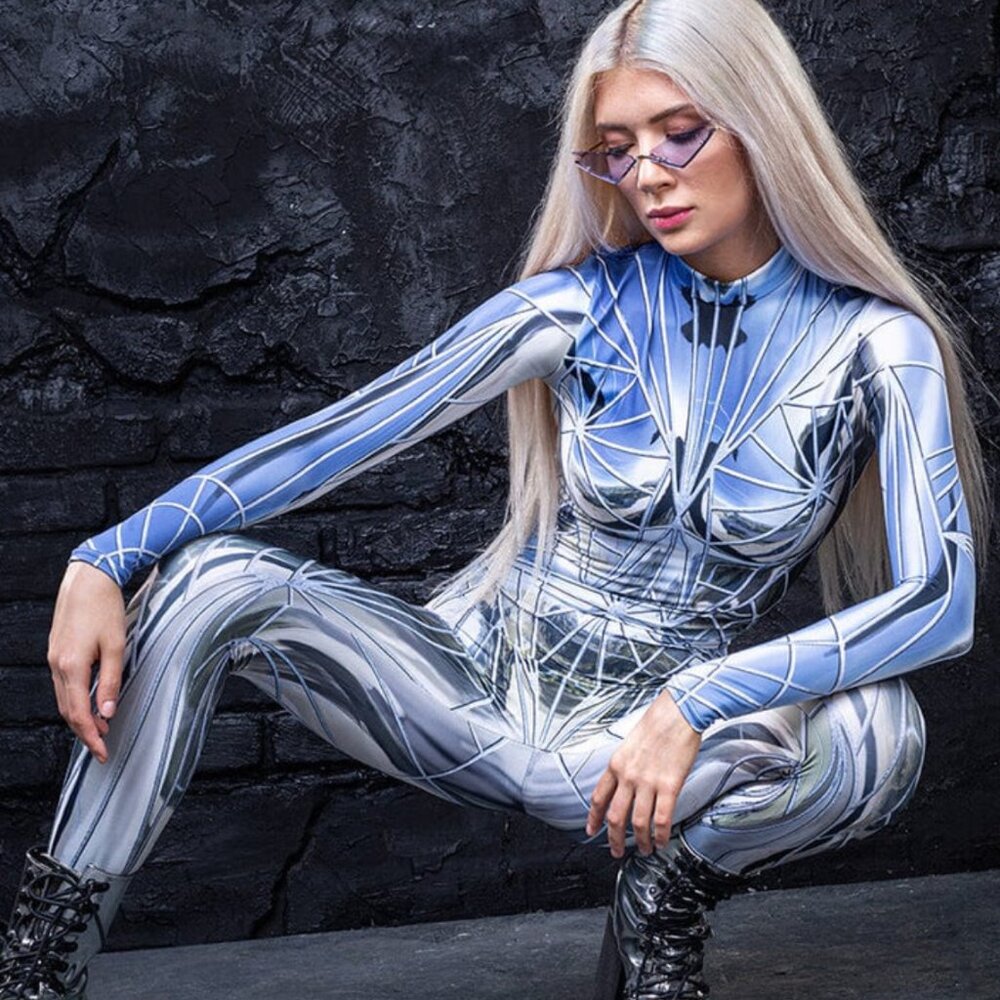 Badinka “You Reflect” Catsuit – Festival, Cyber, Rave Bodysuit
